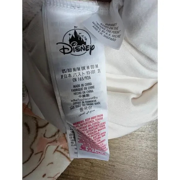 NWT Disney Store Fleece Jacket Womens Medium Coral White Winnie the Pooh Zip-Up - Picture 3 of 5